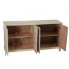 Modern 4-Door Cabinet with Mirrored Decorative Doors,for Bedroom,Living Room,Office,Easy Assembly - Wood