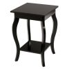 Set of 2 Side Table End Table Night Stand with Shelf - Brown