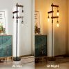 Farmhouse Tree Floor Lamp;  68 Inch 3 Lights Wood Standing Lamp - Black