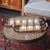 DecMode 8 Holder Brown Wood Tealight Candelabra, Set of 2 - DecMode