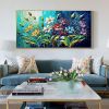 Handmade Oil Painting Canvas Wall Art Decor Original Colorful Blooming Flower painting Abstract Floral Painting for Home Decor - 100X150cm