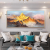 Gold Mountain Oil Painting on Canvas Original Blue Sky Painting Gold Wall Art Abstract Landscape Decor Wall Art Home Decor - 100X150cm