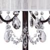 Elegant Sheer Shade Floor Lamp w/ Hanging Crystal LED Bulbs - Brown