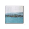 Abstract Flowing Color Canvas Painting Nordic Baby Blue Poster Print Unique Wall Art Pictures for Living Room Bedroom Home Decor - 90x90cm