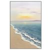 Hand painted oil painting sunrise seascape sailboat home decoration wall art canvas hanging painting - 60x90cm