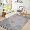 5X7 White/Grey /Trellis Indoor/Outdoor Area Rug - as Pic