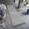 NAAR Guros Collection 2X8 Grey/White /Geometric Indoor/Outdoor Area Rug - as Pic