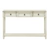 TREXM Console Table Sofa Table with Drawers for Entryway with Projecting Drawers and Long Shelf (Antique White, OLD SKU: WF189574AAK) - as Pic