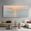 Artist Handpainted Modern Canvas Oil Painting Interior Home Decoration Painting Morning Sea Art Painting Rimless - 75x150cm