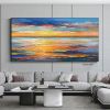 Handmade Hand Painted Wall Art On Canvas Abstract Knife Painting Landscape Dusk For Home Decoration Decor - 90X120cm