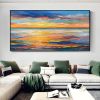 Handmade Hand Painted Wall Art On Canvas Abstract Knife Painting Landscape Dusk For Home Decoration Decor - 60X90cm