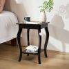 Set of 2 Side Table End Table Night Stand with Shelf - Brown