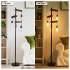 Farmhouse Tree Floor Lamp;  68 Inch 3 Lights Wood Standing Lamp - Black