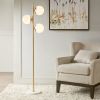 3-Globe Light Floor Lamp with Marble Base - as Pic