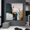 100% Handpainted Best Art white blue yellow Abstract Oil Painting Canvas Handmade Painting Home Decor Oil Painting Artwork - 150x150cm