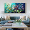 Handmade Oil Painting Canvas Wall Art Decor Original Colorful Blooming Flower painting Abstract Floral Painting for Home Decor - 90X120cm