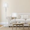 3 Piece Lamp with Set Modern Floor Lamp and 2 Table Lamps - Silver