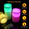 3Pcs Flameless Candles Votive Candles Wireless Battery Operated LED Flickering Candles w/ Remote Control Timer - Ivory