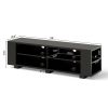 Wooden TV Stand with 8 Open Shelves for TVs up to 65 Inch Flat Screen - Black