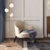 3-Globe Floor Lamp with Foot Switch and Bulb Bases - Golden