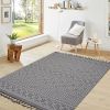 4X6 Grey/White /Geometric Indoor/Outdoor Area Rug - as Pic