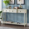 TREXM Console Table Sofa Table with Drawers for Entryway with Projecting Drawers and Long Shelf (Antique White, OLD SKU: WF189574AAK) - as Pic