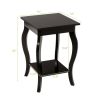 Set of 2 Side Table End Table Night Stand with Shelf - Brown