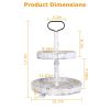 2 Tier Serving Tray Round Farmhouse Kitchen Table Tray Stand Food Fruits Cupcake Display Coffee Countertop Tray - White