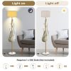 Freestanding Tall Pole Floor Lamp with Coat Rack - Gold - Style A