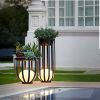 Outdoor Solar Power LED Plant Stand, Waterproof Outdoor Floor Lamp, Outdoor Garden Table, Side Table - small