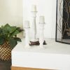 DecMode 3 Candle White Mango Wood Candle Holder, Set of 3 - Candles & Holders