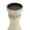 DecMode 3 Candle Cream Wood Candle Holder, Set of 3 - DecMode