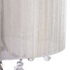 Elegant Sheer Shade Floor Lamp w/ Hanging Crystal LED Bulbs - Brown