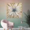 Abstract Golden White Flowers Hand Painted Oil Painting On Canvas Art Wall Pictures Painting For Living Room Home Decor Gift - 120x120cm