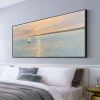 Artist Handpainted Modern Canvas Oil Painting Interior Home Decoration Painting Morning Sea Art Painting Rimless - 40x80cm