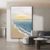 Hand painted oil painting sunrise seascape sailboat home decoration wall art canvas hanging painting - 75x150cm