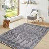 4X6 White/Gray /Traditional Indoor/Outdoor Area Rug - as Pic