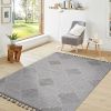 4X6 White/Grey /Trellis Indoor/Outdoor Area Rug - as Pic