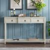 TREXM Console Table Sofa Table with Drawers for Entryway with Projecting Drawers and Long Shelf (Antique White, OLD SKU: WF189574AAK) - as Pic