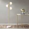 3-Globe Light Floor Lamp with Marble Base - as Pic