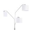 White and Stain Nickel Trio Drum Shade Floor Lamp - as Pic