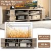 Wooden TV Stand with 8 Open Shelves for TVs up to 65 Inch Flat Screen - Light Gray