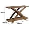 Transitional 1pc Sofa Table Occasional Tables Plank Style Top Antique Light Oak Open Bottom Shelf - as Pic