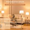 3 Piece Lamp with Set Modern Floor Lamp and 2 Table Lamps - Silver