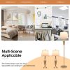 3 Piece Lamp with Set Modern Floor Lamp and 2 Table Lamps - Silver