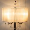 Elegant Sheer Shade Floor Lamp w/ Hanging Crystal LED Bulbs - Brown