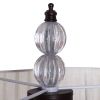 Elegant Sheer Shade Floor Lamp w/ Hanging Crystal LED Bulbs - Brown