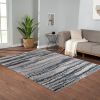 Watercolor Abstract Stripe Woven Area Rug - as Pic