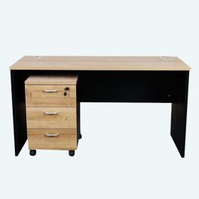 New design melamine desk office furniture latest wooden table designs office desk with movable drawers (Color: Color, size: 1400*700*750mm)