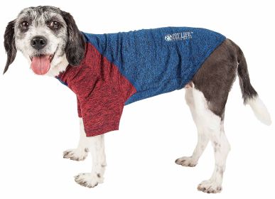 Pet Life Active 'Hybreed' 4-Way Stretch Two-Toned Performance Dog T-Shirt (Color: Blue, size: X-Large)